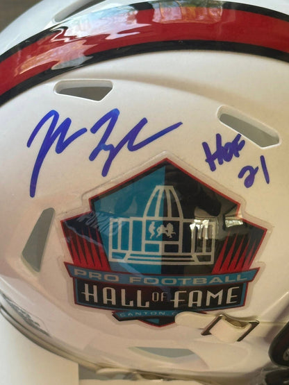 John Lynch Autographed Hall of Fame Mini Helmet "HOF '21" Inscription JSA COA-Right Off The Field