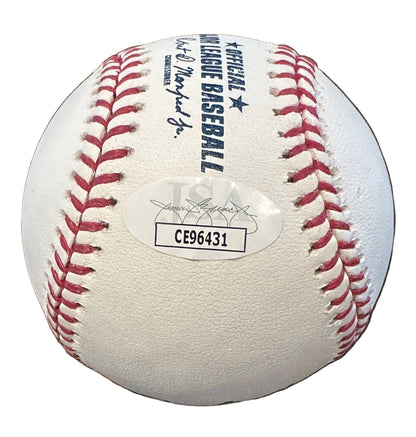 Johnny Bench Autographed Hall of Fame MLB Baseball JSA COA Cincinnati Reds-Right Off The Field