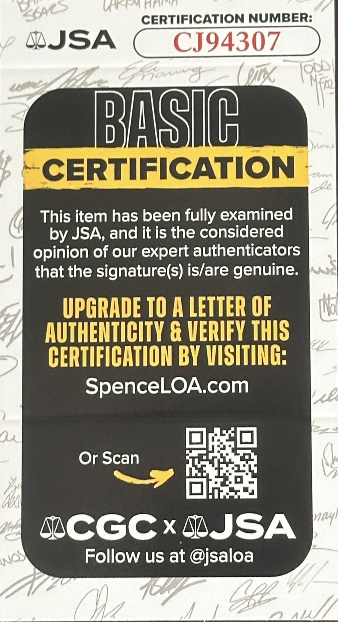 Johnny Bench Autographed Official MLB Baseball JSA COA Cincinnati Reds-Right Off The Field