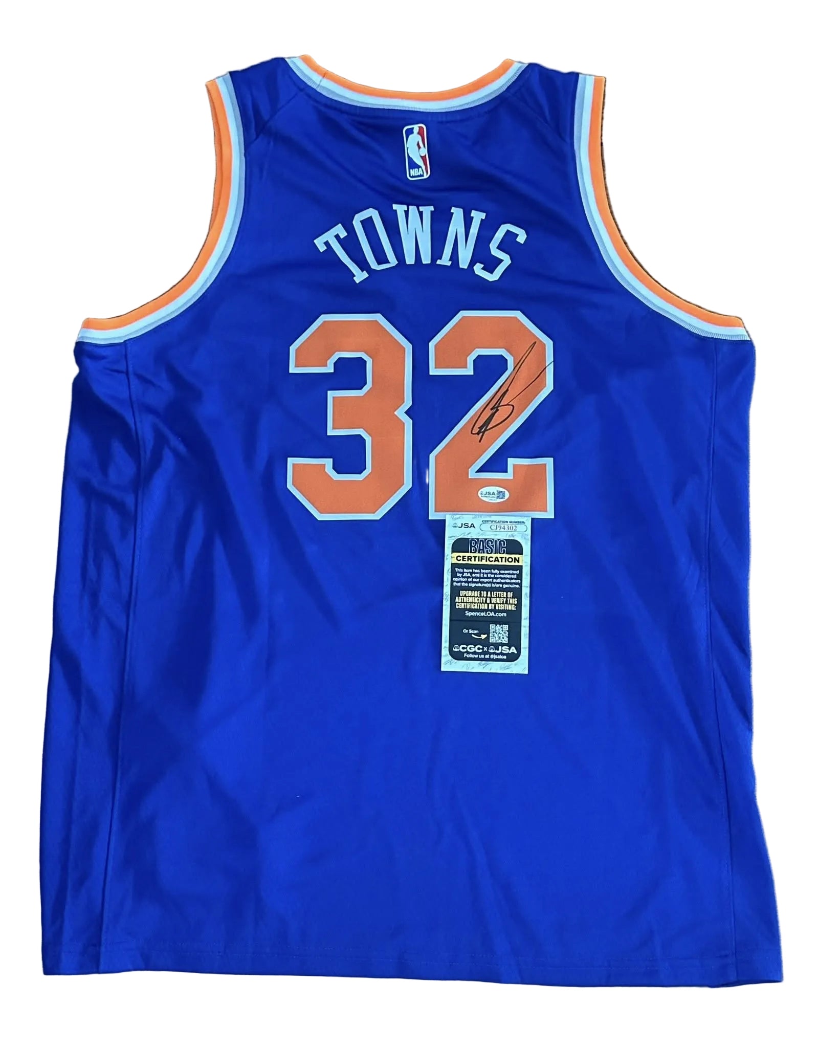 Karl-Anthony Towns Autographed New York Knicks Jersey JSA COA-Right Off The Field