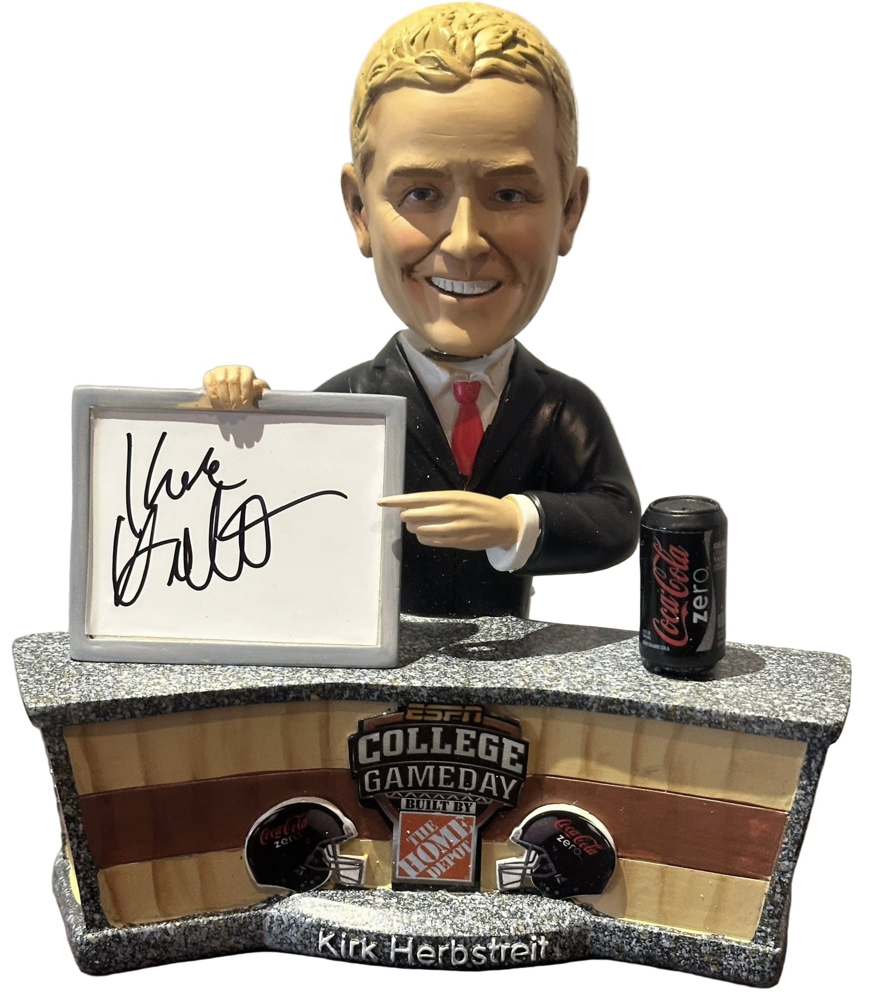 Kirk Herbstreit ESPN Autographed College GameDay Bobblehead JSA COA-Right Off The Field