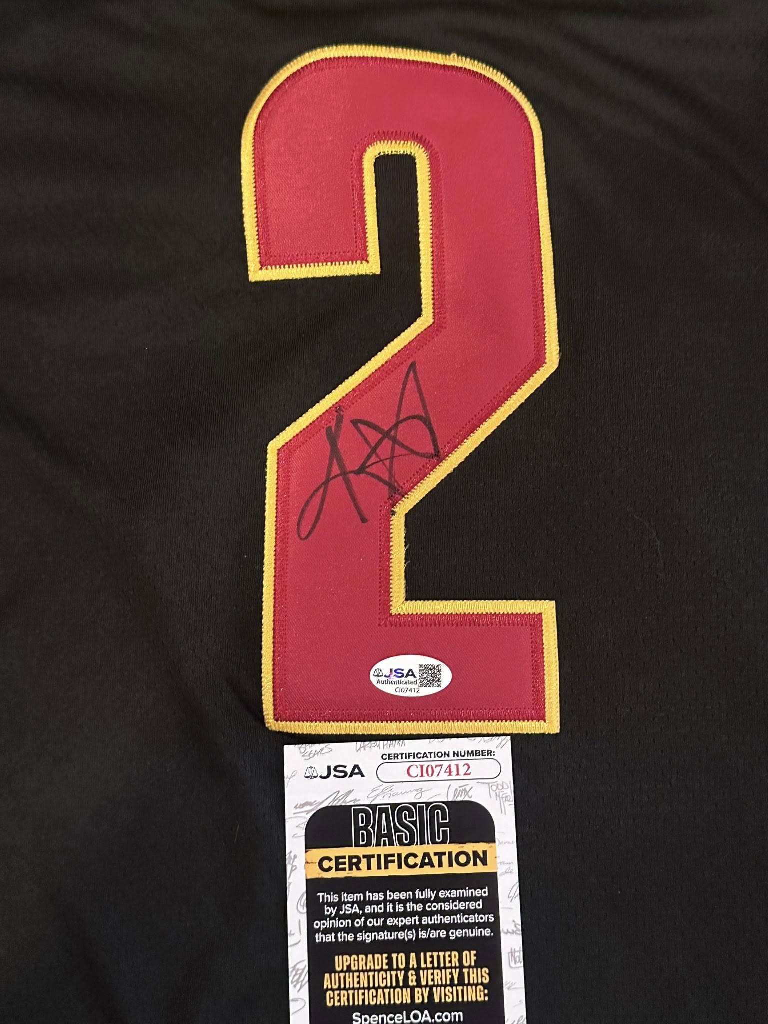 Kyrie Irving Autographed Cleveland Cavaliers Jersey JSA COA-Right Off The Field