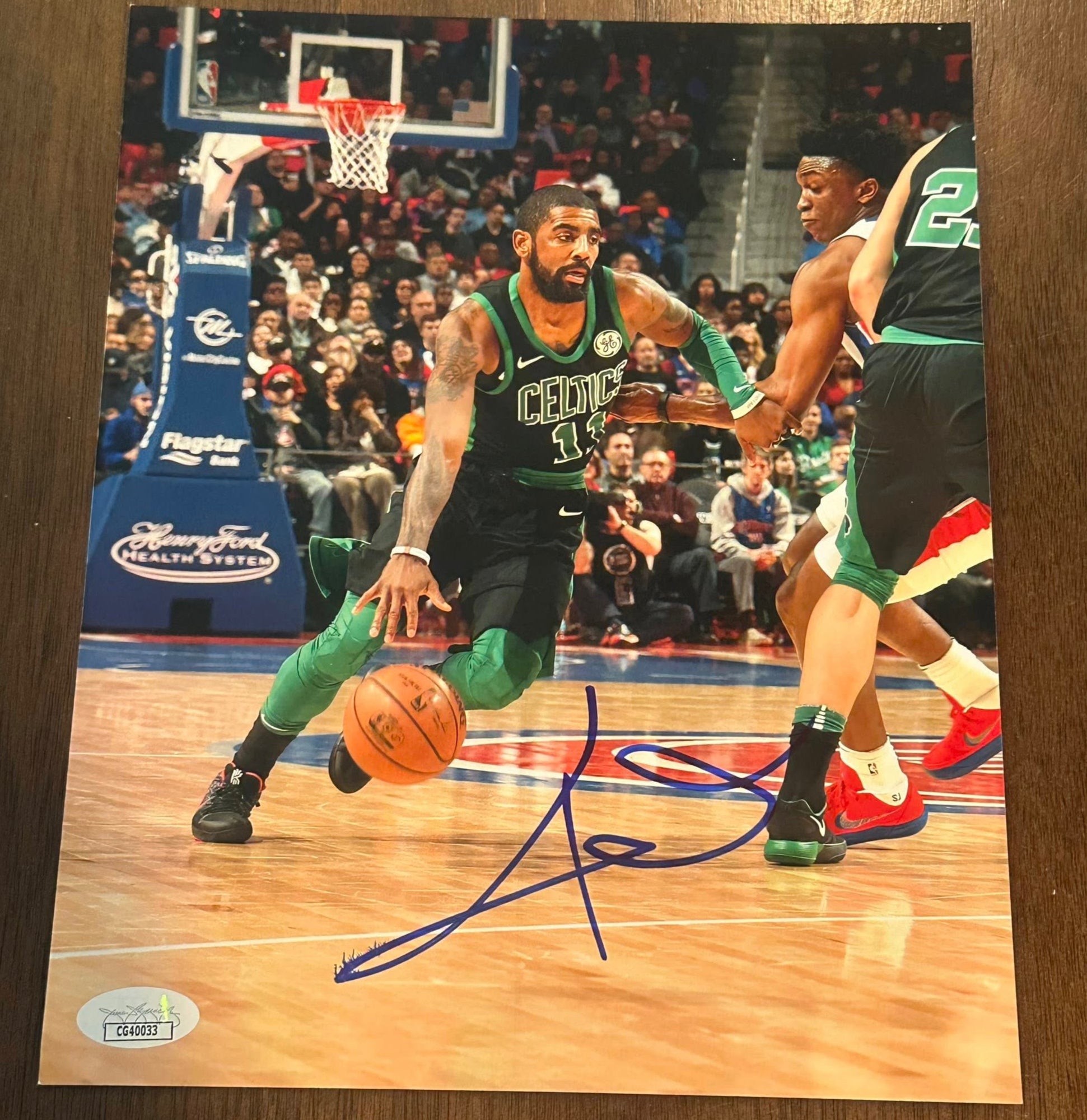 Kyrie Irving Boston Celtics Autographed 8x10 Photo JSA COA-Right Off The Field