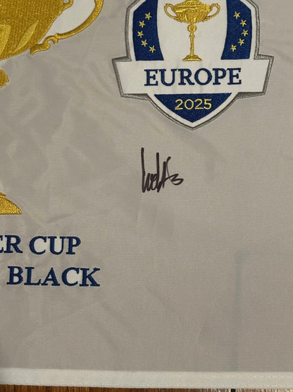 Ludvig Åberg Autographed 2025 Ryder Cup Pin Flag Team Europe JSA COA-Right Off The Field