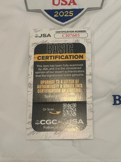 Ludvig Åberg Autographed 2025 Ryder Cup Pin Flag Team Europe JSA COA-Right Off The Field