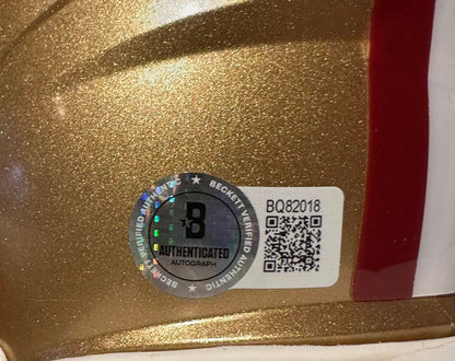 Mac Jones Autographed San Francisco 49ers Mini Helmet Beckett-Right Off The Field