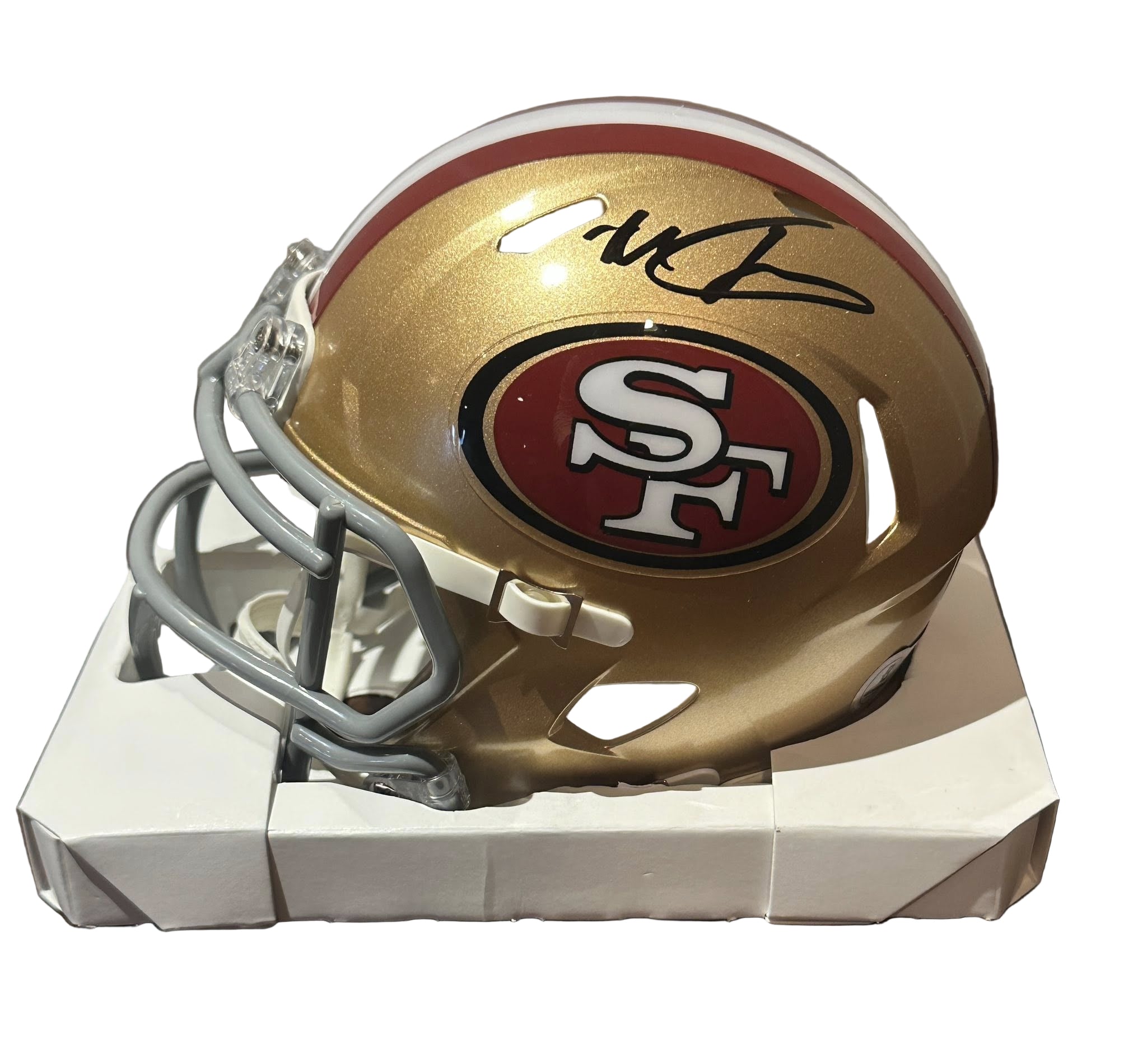 Mac Jones Autographed San Francisco 49ers Mini Helmet Beckett-Right Off The Field