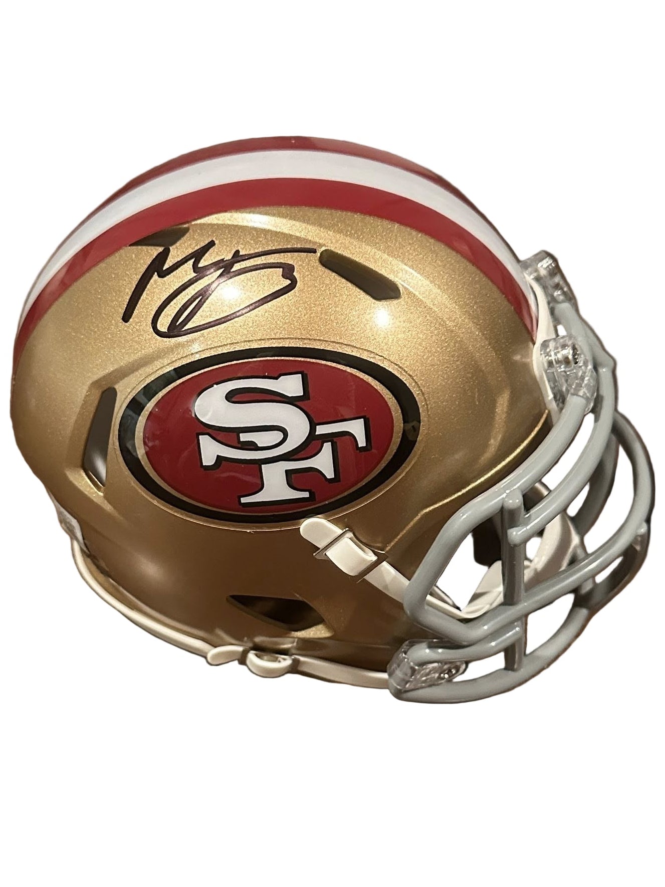 Mac Jones Autographed San Francisco 49ers Mini Helmet Beckett-Right Off The Field
