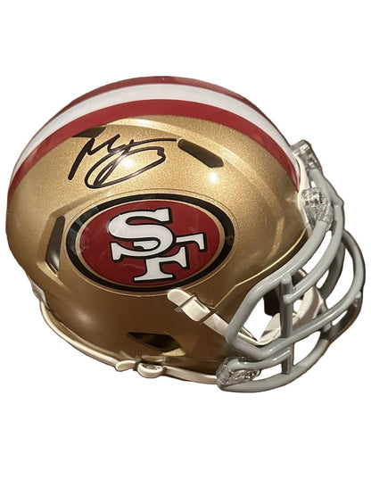 Mac Jones Autographed San Francisco 49ers Mini Helmet Beckett-Right Off The Field