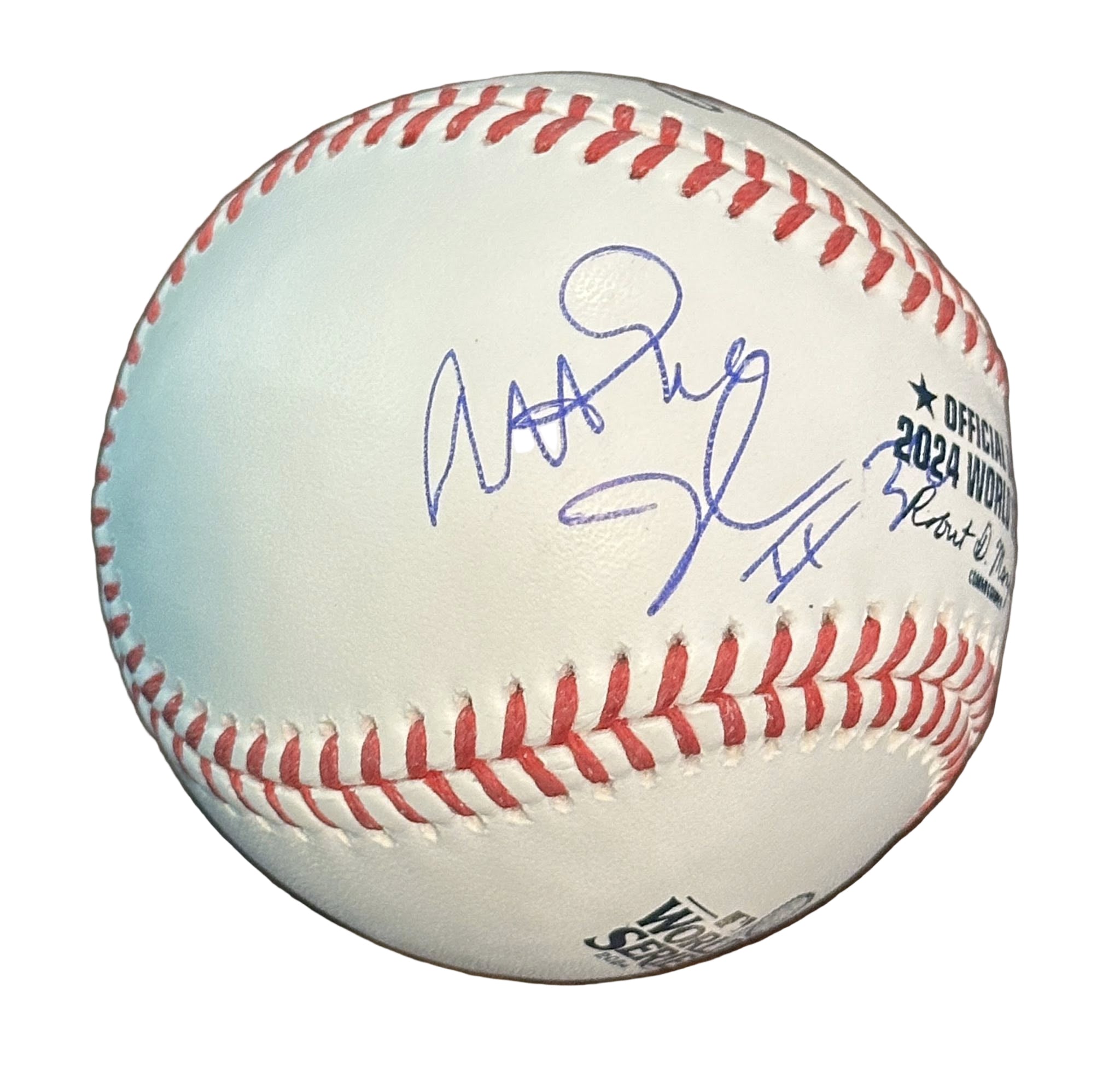Magic Johnson Autographed 2024 World Series Baseball JSA COA Los Angeles Dodgers-Right Off The Field