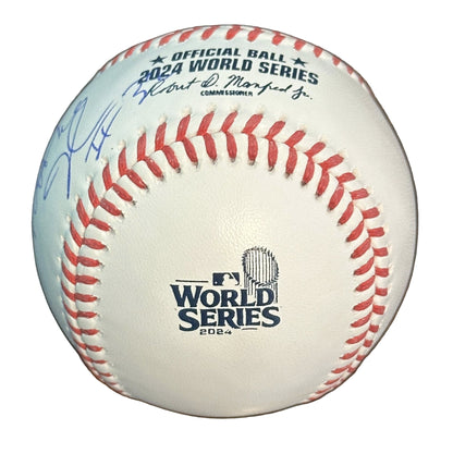 Magic Johnson Autographed 2024 World Series Baseball JSA COA Los Angeles Dodgers-Right Off The Field