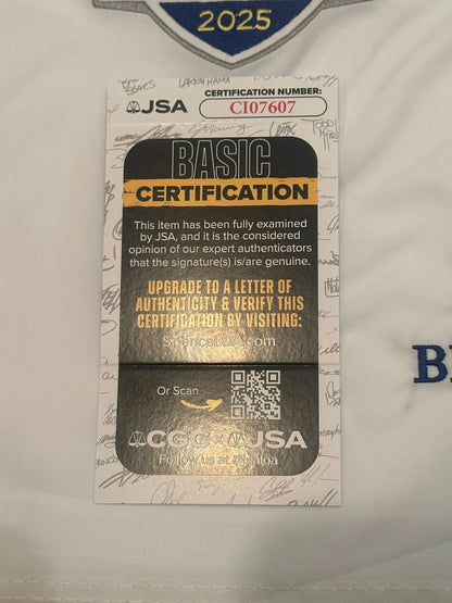 Matt Fitzpatrick Autographed 2025 Ryder Cup Pin Flag Team Europe JSA COA-Right Off The Field