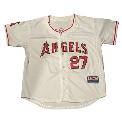 Mike Trout Autographed Los Angeles Angels Custom Jersey JSA LOA-Right Off The Field