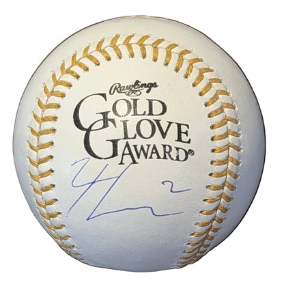 Nico Hoerner Autographed Gold Glove Award Baseball JSA COA Chicago Cubs-Right Off The Field
