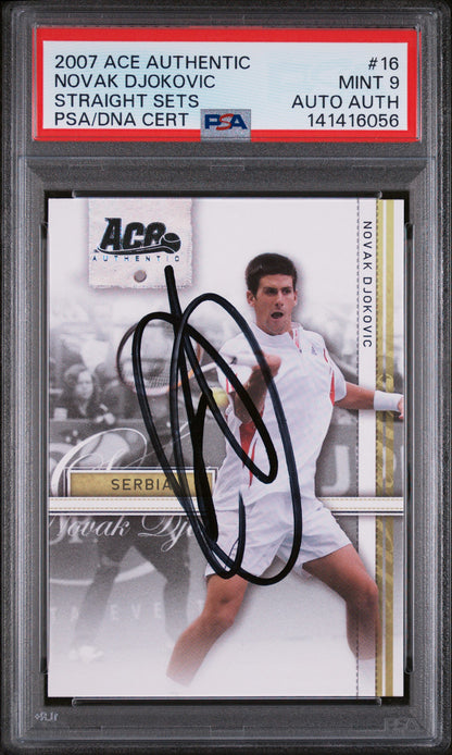 Novak Djokovic Autographed 2007 Ace Authentic Straight Sets #16 Mint 9-Right Off The Field