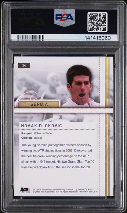 Novak Djokovic Autographed 2007 Ace Authentic Straight Sets #16 NM-MT 8-Right Off The Field