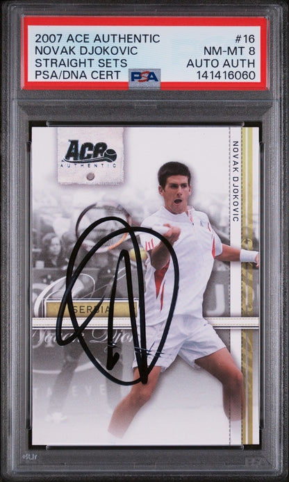 Novak Djokovic Autographed 2007 Ace Authentic Straight Sets #16 NM-MT 8-Right Off The Field