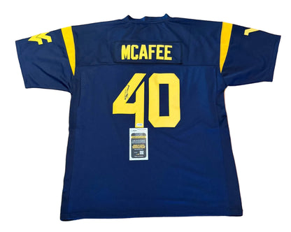 Pat McAfee Autographed West Virginia WVU Jersey JSA COA-Right Off The Field
