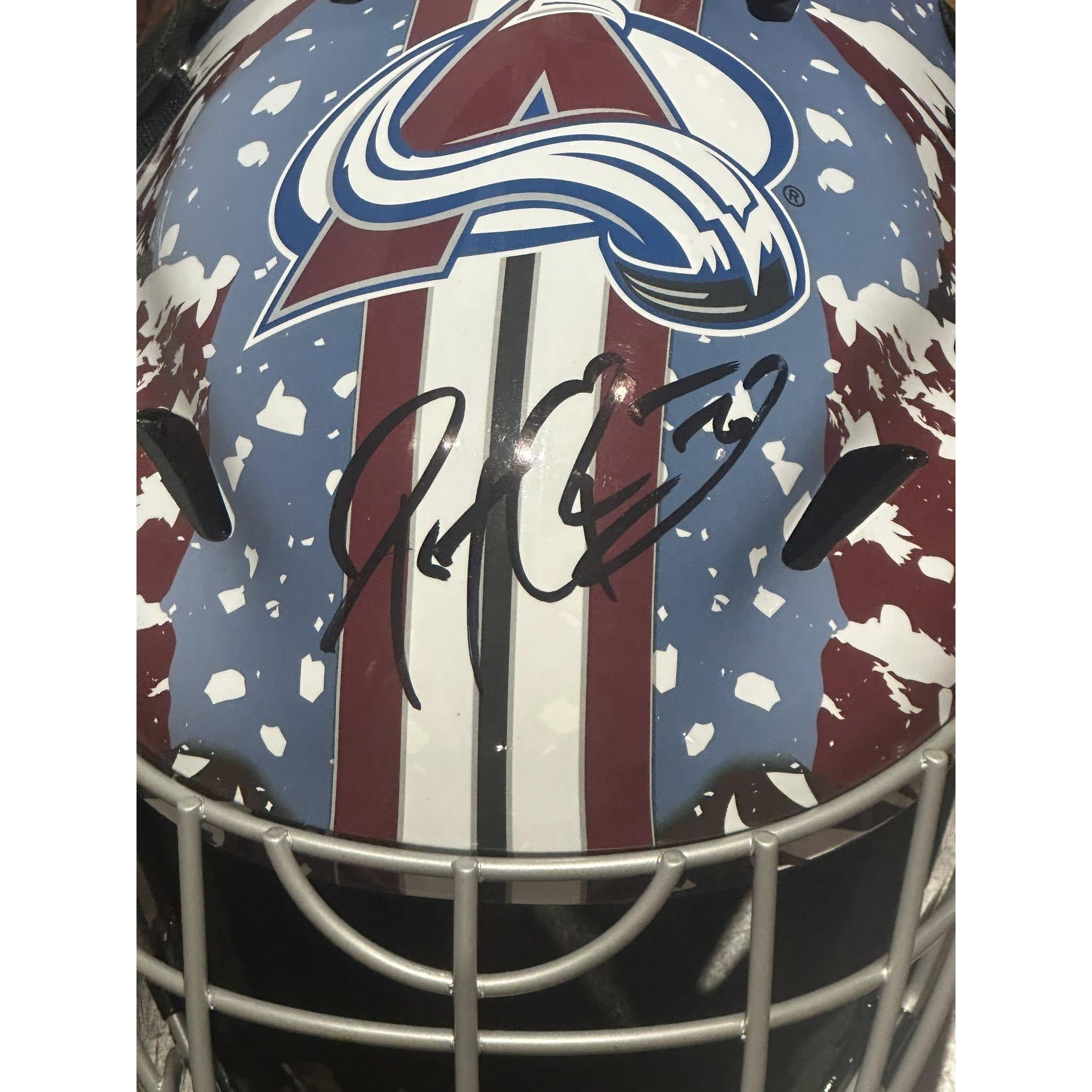 Patrick Roy Signed Colorado Avalanche Full Size Franklin Goalie Mask JSA LOA-Right Off The Field