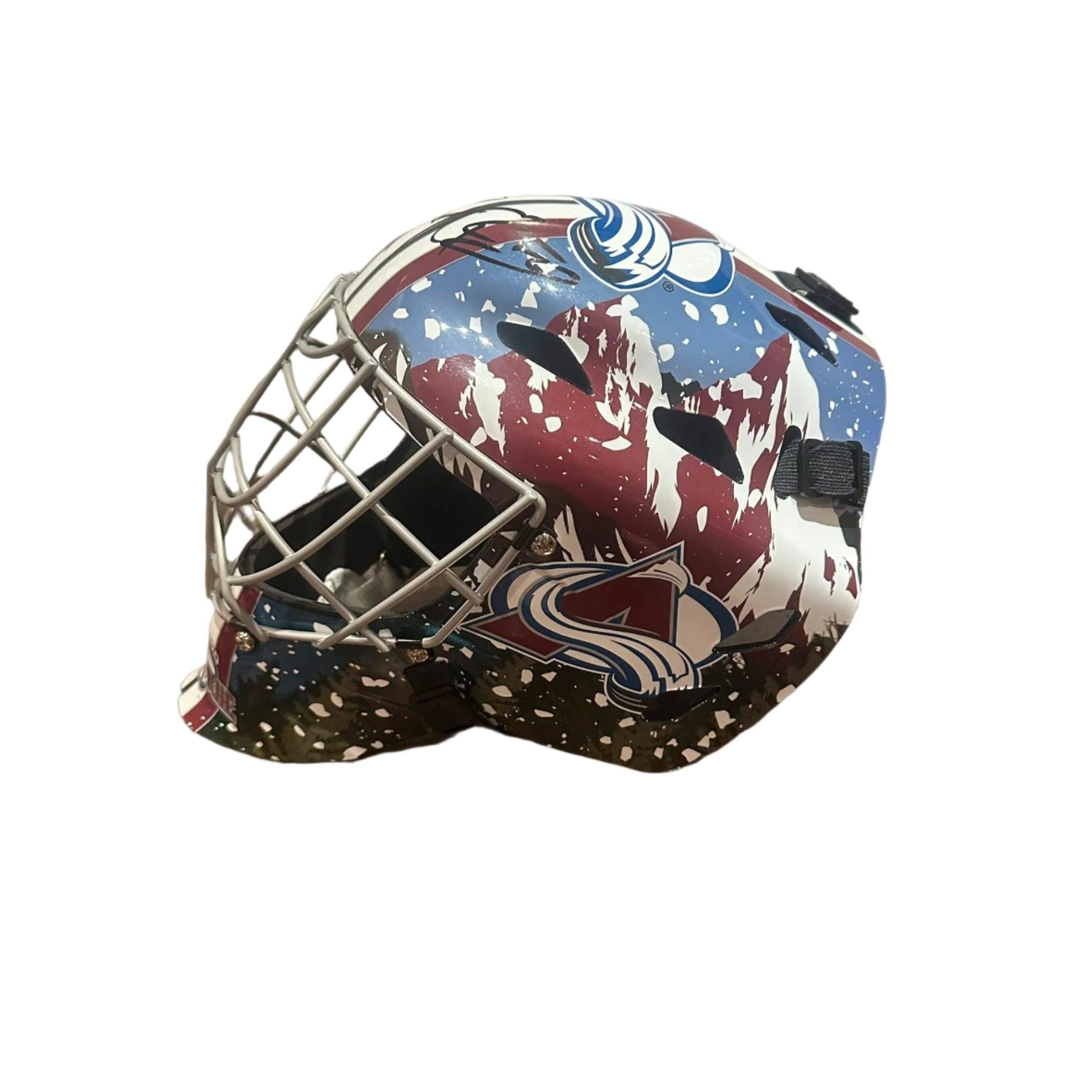 Patrick Roy Signed Colorado Avalanche Full Size Franklin Goalie Mask JSA LOA-Right Off The Field