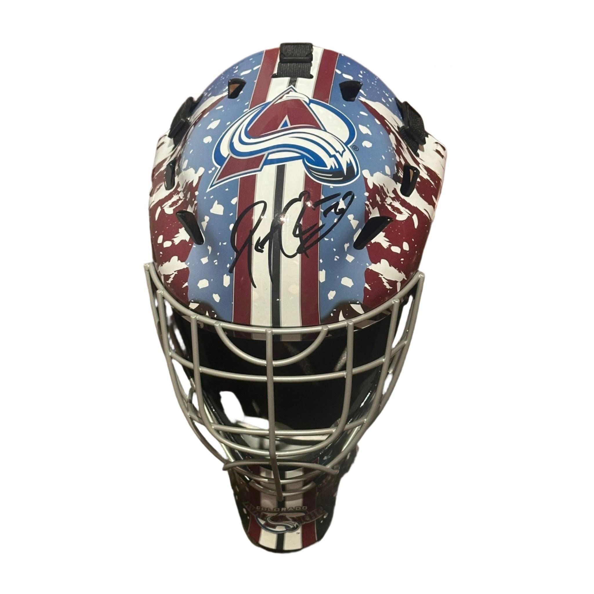 Patrick Roy Signed Colorado Avalanche Full Size Franklin Goalie Mask JSA LOA-Right Off The Field