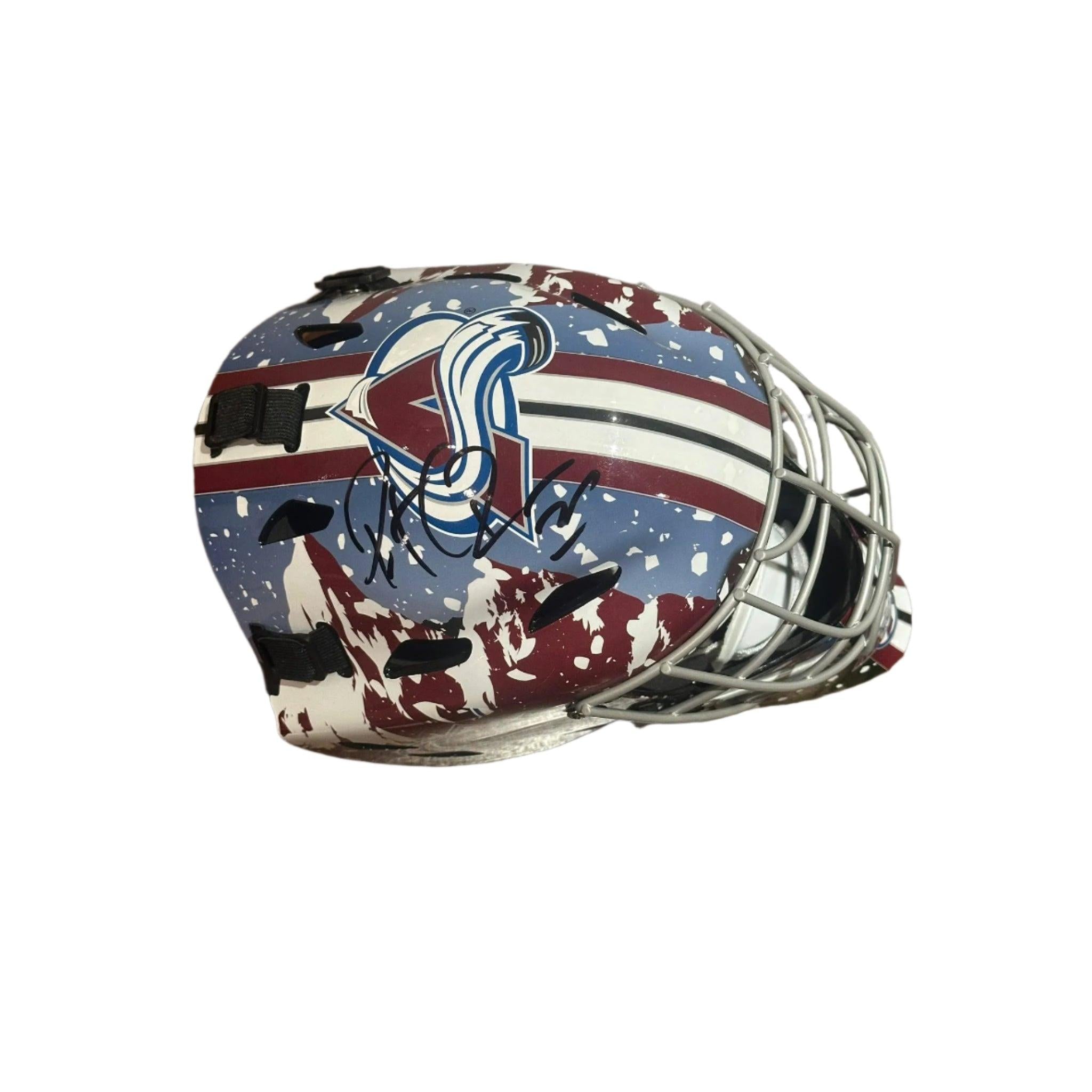 Patrick Roy Signed Colorado Avalanche Full Size Franklin Goalie Mask JSA LOA-Right Off The Field
