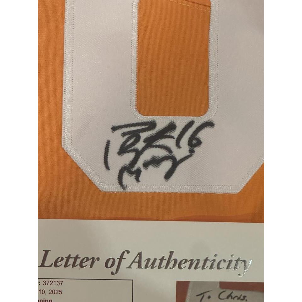 Peyton Manning Signed Tennessee Volunteers Jersey Personalized to Chris JSA LOA-Right Off The Field