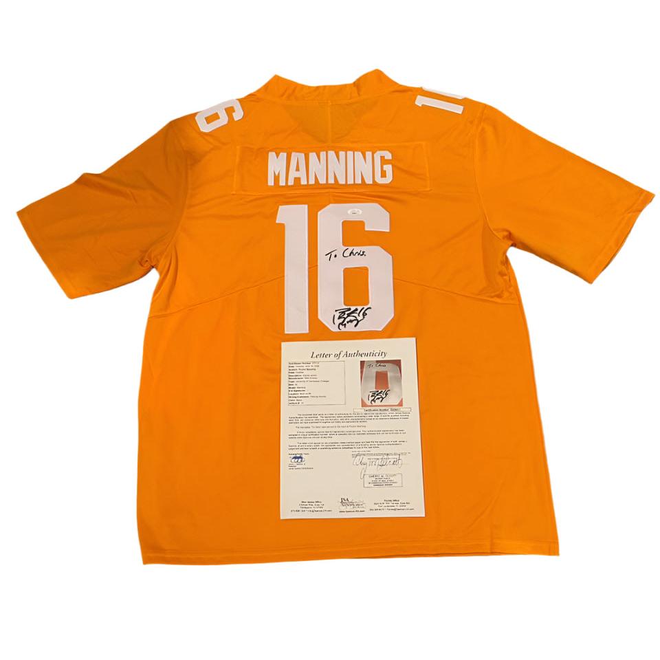 Peyton Manning Signed Tennessee Volunteers Jersey Personalized to Chris JSA LOA-Right Off The Field