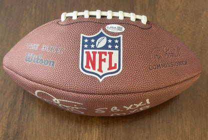 Phil Simms Autographed & Inscribed Wilson Composite Replica Football JSA COA-Right Off The Field