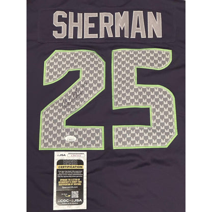 Richard Sherman Autographed Seattle Seahawks Jersey JSA COA READ DESCRIPTION-Right Off The Field