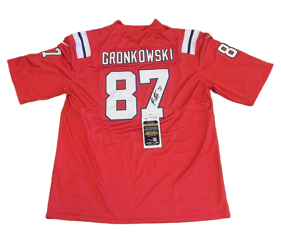 Rob Gronkowski Autographed New England Patriots Jersey JSA COA-Right Off The Field