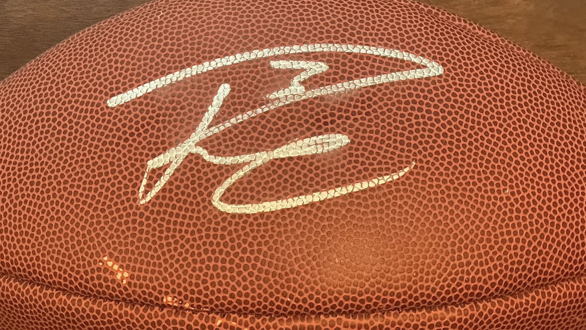 Russell Wilson Autographed Wilson Composite Leather Football PSA Hologram READ-Right Off The Field
