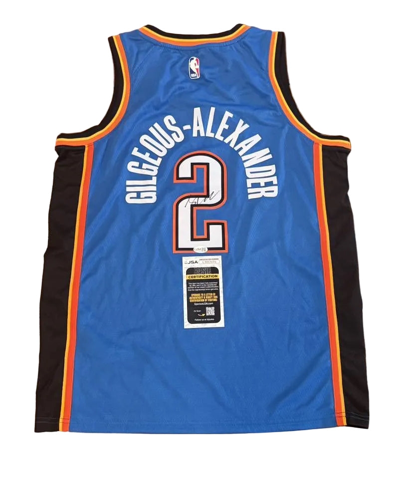 Shai Gilgeous-Alexander Autographed Oklahoma City Thunder Jersey JSA COA-Right Off The Field
