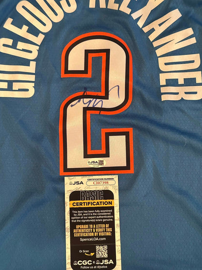 Shai Gilgeous-Alexander SGA Autographed Oklahoma City Thunder Jersey JSA COA-Right Off The Field