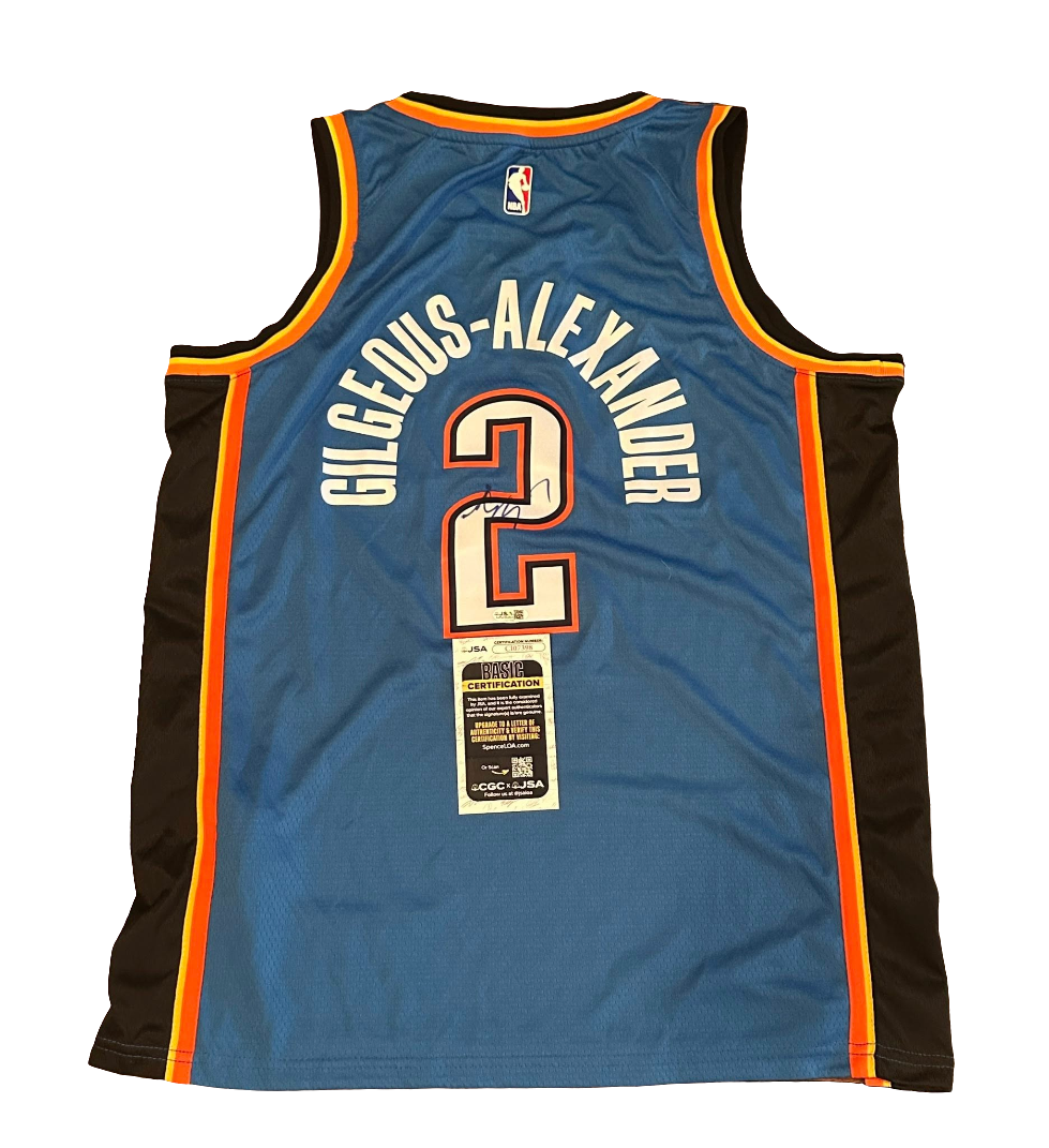 Shai Gilgeous-Alexander SGA Autographed Oklahoma City Thunder Jersey JSA COA-Right Off The Field