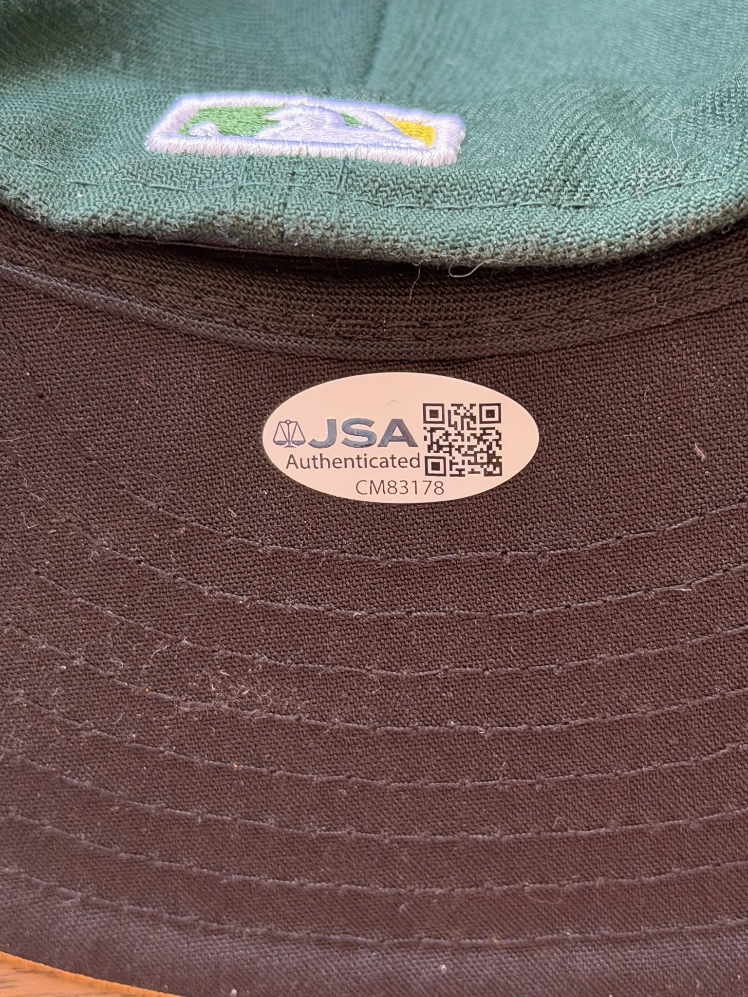 Shea Langeliers Autographed Oakland A's Authentic On-Field Hat JSA COA-Right Off The Field