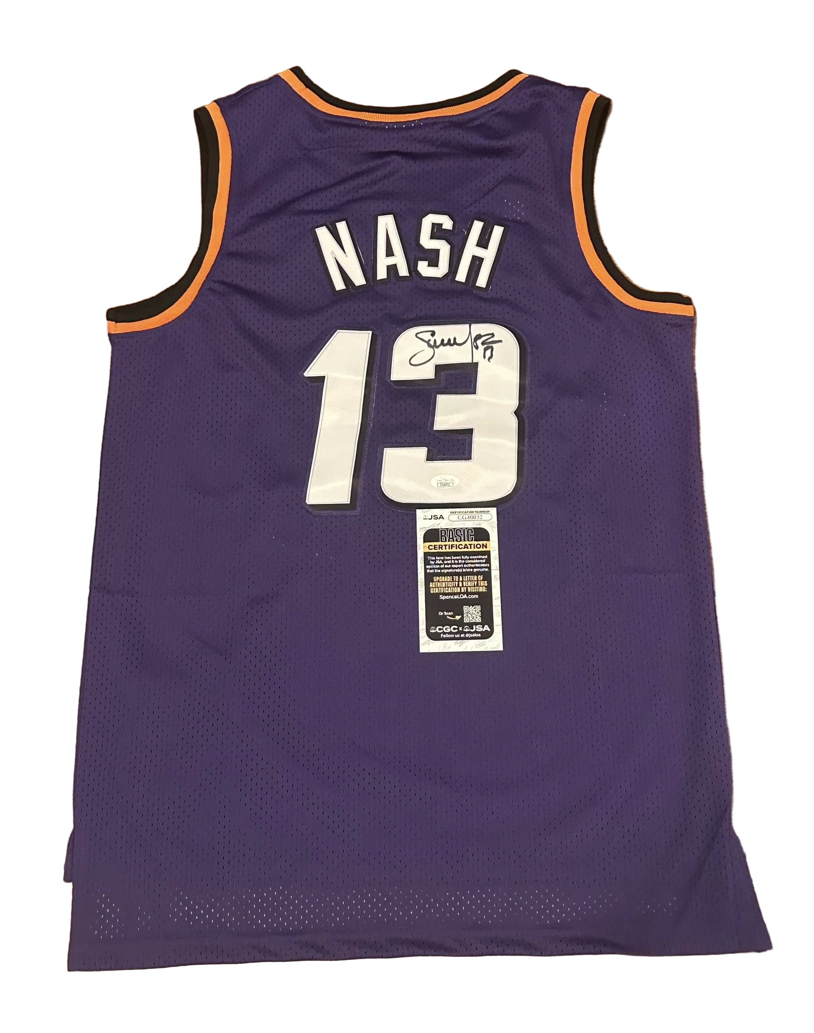 Steve Nash Autographed Phoenix Suns Jersey JSA COA-Right Off The Field