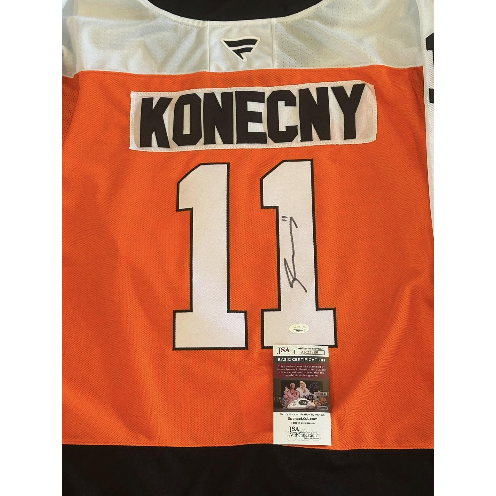 Travis Konecny Autographed Philadelphia Flyers Jersey JSA COA