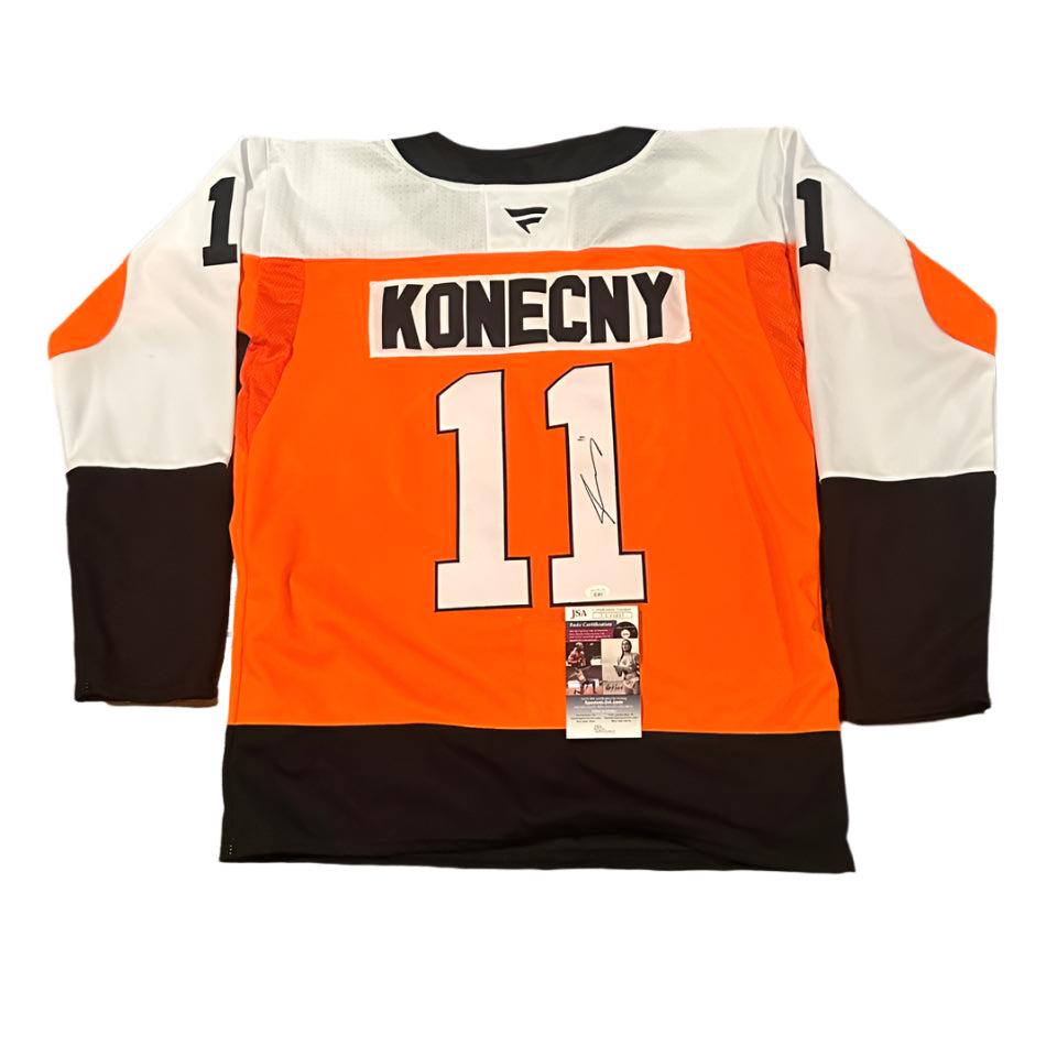 Travis Konecny Autographed Philadelphia Flyers Jersey JSA COA-Right Off The Field