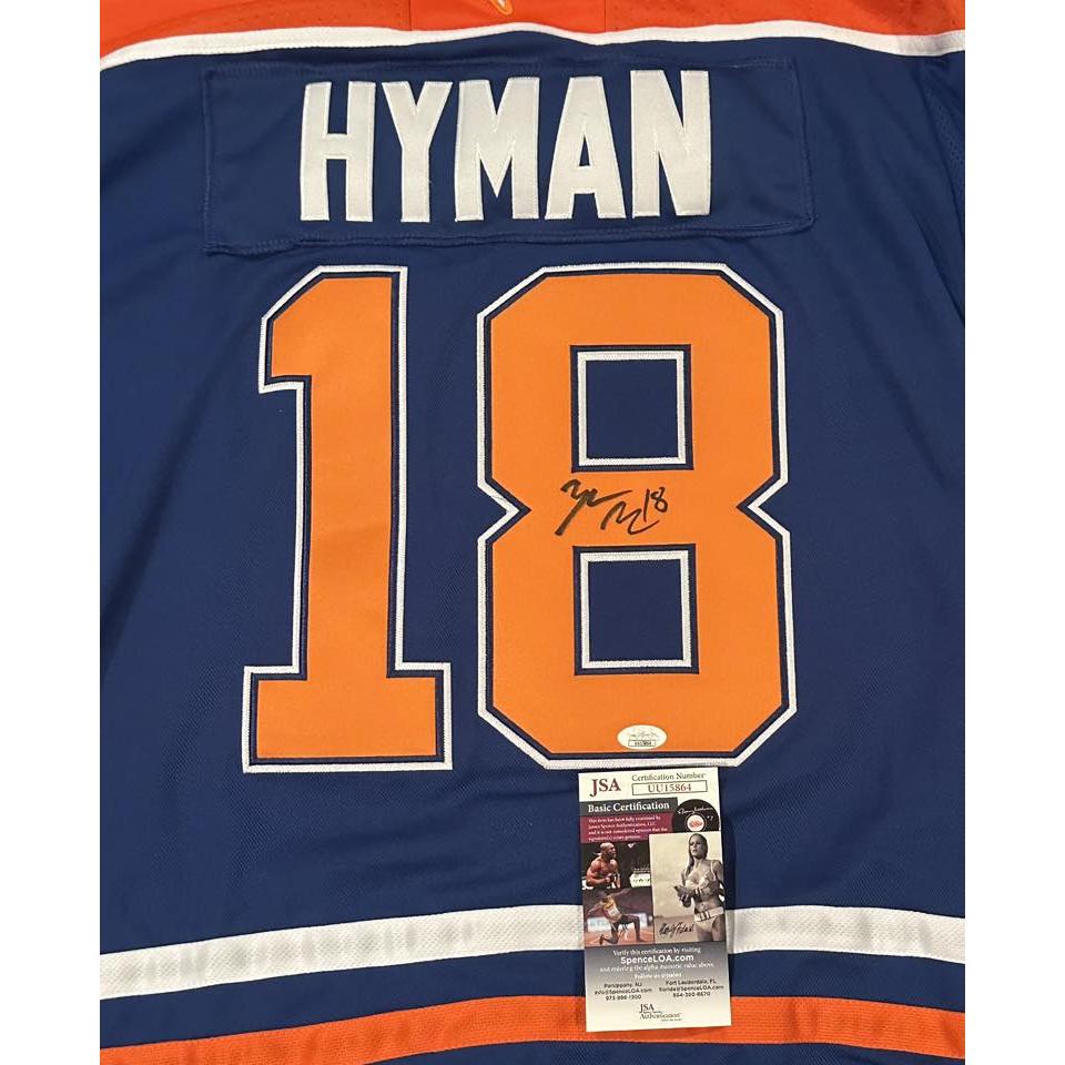 Zach Hyman Autographed Edmonton Oilers Jersey JSA COA-Right Off The Field